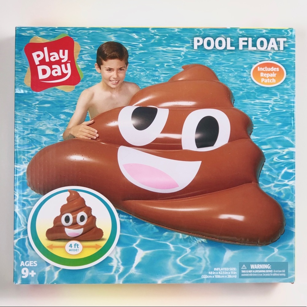 POOP EMOJI POOL FLOAT 4 ft Wide Ages 9+